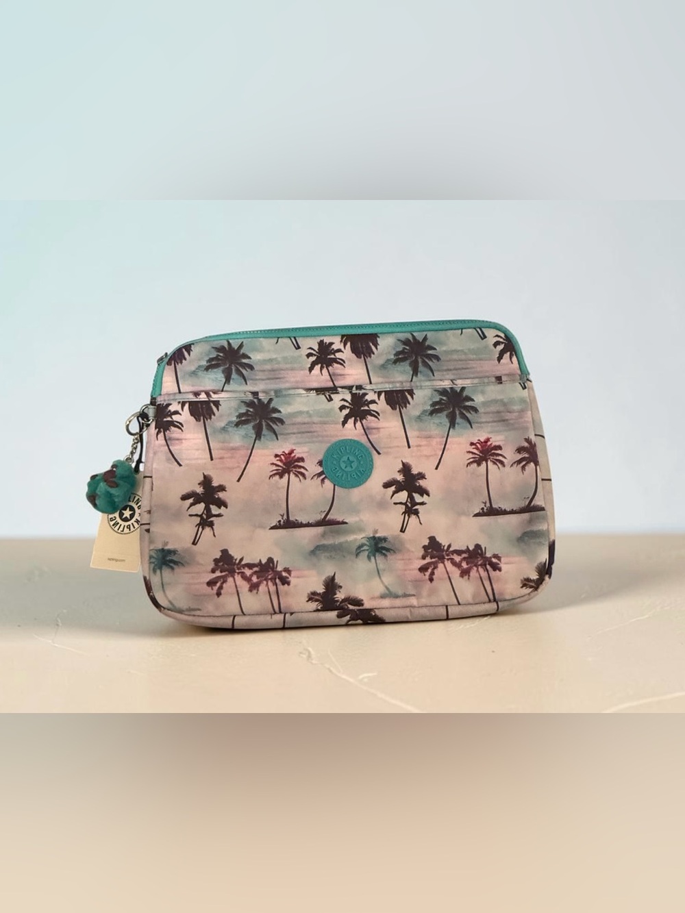 Kipling padded laptop sleeve protection cover fits 13" laptop -Shadow palm print
